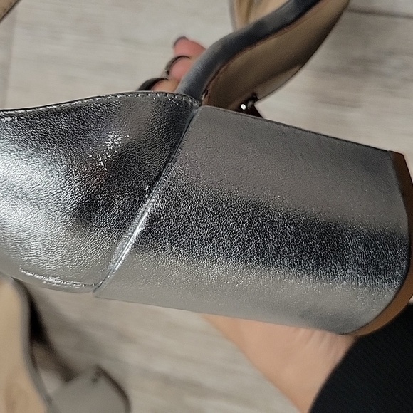 Sam Edelman Size 6 Silver Leather Daniella Block Heeled Sandal - Picture 15 of 15